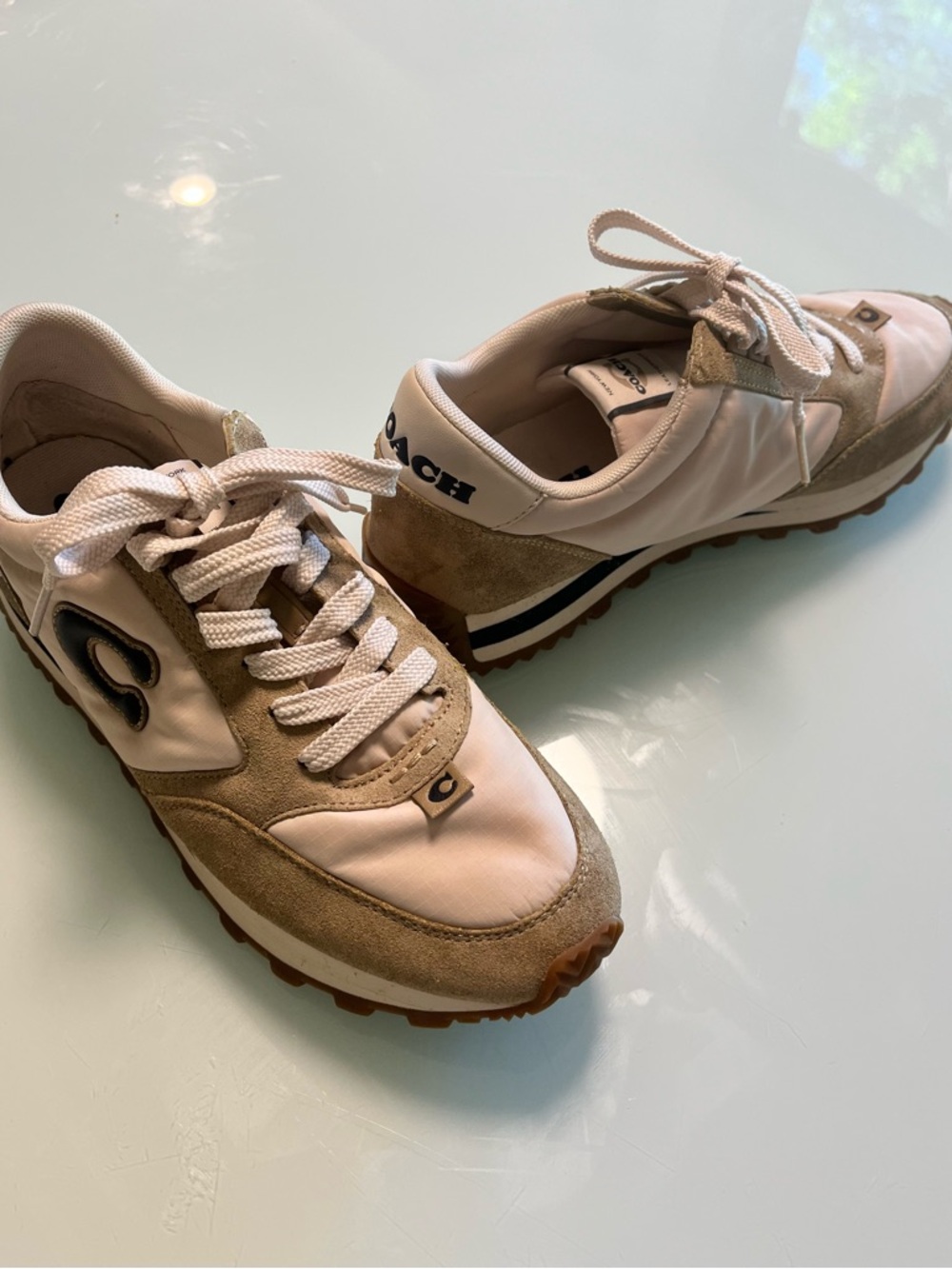 Coach Beige and Cream Women's Athletic Sneakers - Picture 2 of 5